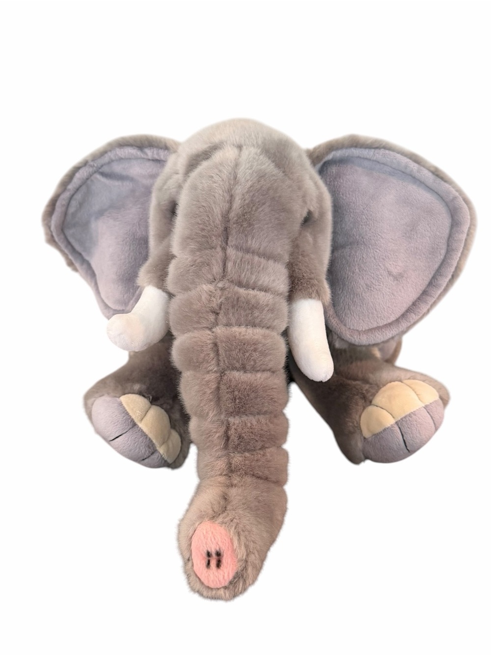 FAO Schwarz Plush Elephant Stuffed Animal Large Gray Soft Toy 24”